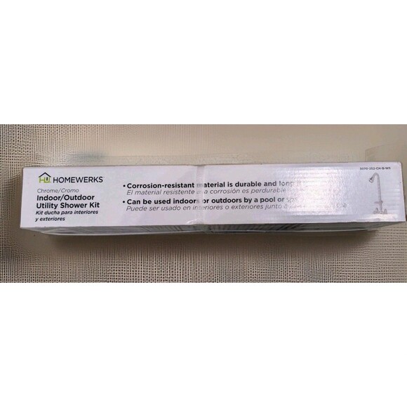 Homewerks Chrome Outdoor Indoor Utility Shower Kit Lead-Free 1.8 GPM Wall Mount - Picture 10 of 12